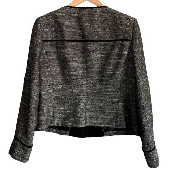 Vince Camuto Black Textured Zip Front Blazer Jacket Size 14 - Picture 2 of 7